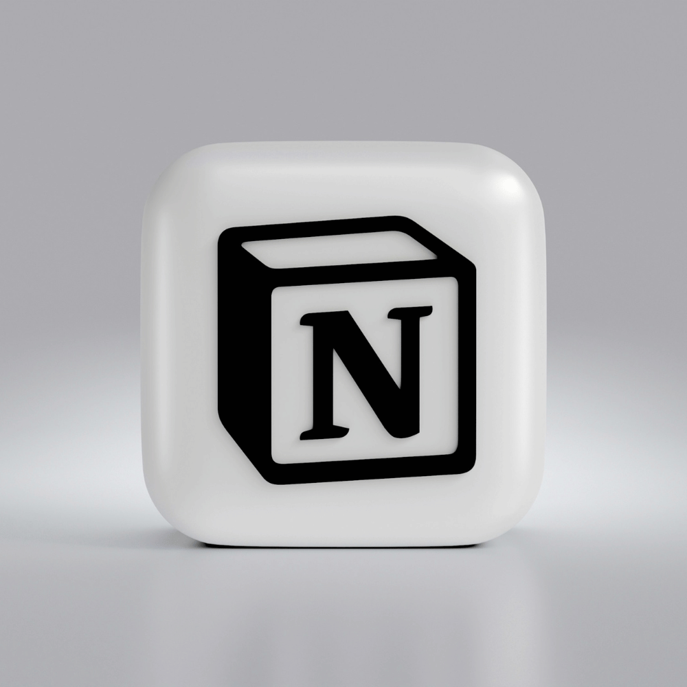Notion Logo auf grauem Hintergrund