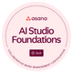 Rosa Skill Badge mit der Aufschrift AI Studio Foundations.