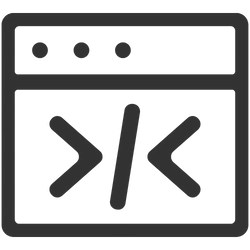 Icon eines Browserfensters als Hinweis auf laufende Entwicklung.