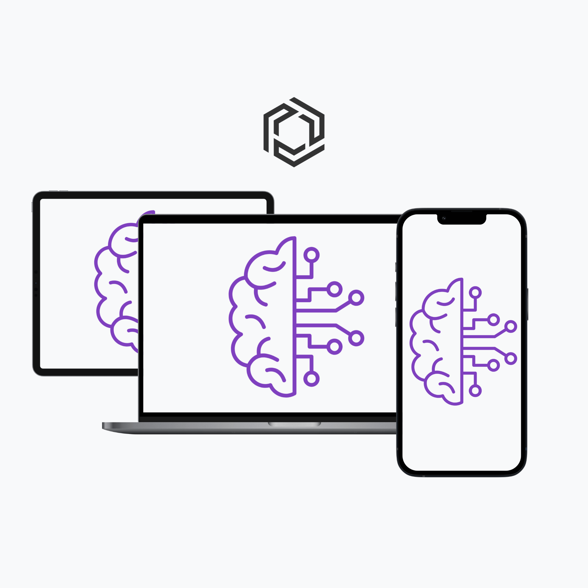 Dashboard Ansicht des Brain-OS Systems auf Tablet und Smartphone.