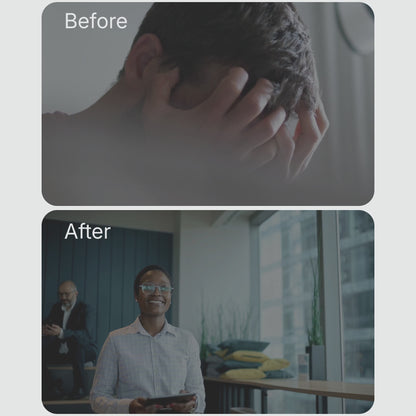 Zweiteilige Szene mit einer gestressten und einer geordnet arbeitenden Person als Darstellung unterschiedlicher Arbeitszustände.